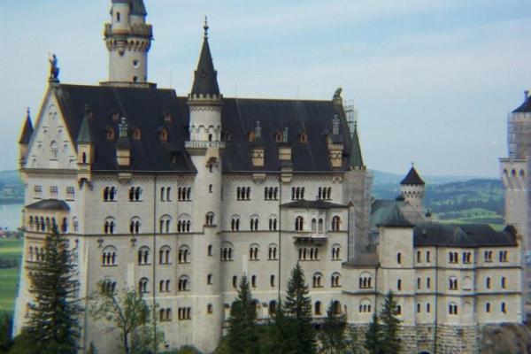 Neuschwanstein (Ludwig's Castle) -- Rumored to be the castle that Disney used to model Cinderela's castle after.  Also, when they were flying around in the car in Chitty-chitty bang bang, they flew past this castle.
