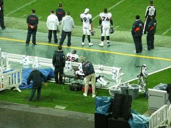 Goodman after reinjuring thigh that had kept him out from previous games.