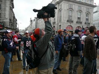 Broncos camera guy filming for Broncos TV