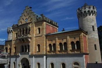 Schloss Hohenschwangau - the actual home of King Ludwig.  He build Neuschwanstein on a hill across the valley as much to look at as anything, which...