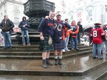 Fan rally and picture at Piccadilly Circus