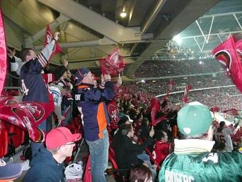 Pregame - Everyone was given a 49rs flag to wave.