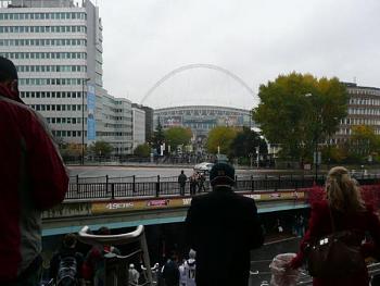 View of Wembley Stadium from the train station