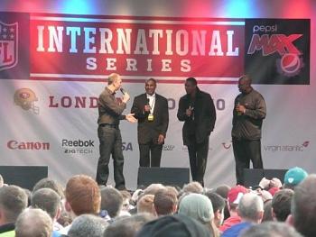 Trafalgar square - Roger Craig, Jerry Rice and another ex-Niner