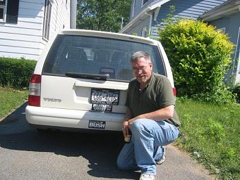 2008 June 21 - last day for the Old 98 Volvo.  Today I joined the ranks of minivan owners... 
 
Note the 00 and 04 GW Bush Bumper Stickers, which...