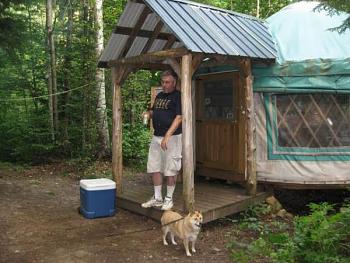 Phoebe and I at our Yurt